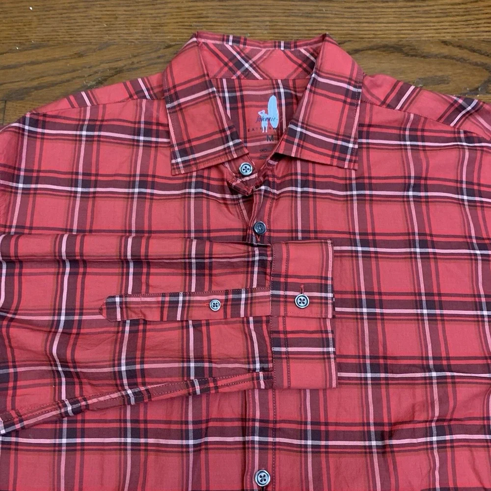 NWT johnnie-O Luton Featherweight Shirt Mens Medium Plaid Button Up Long Sleeve - Picture 1 of 6